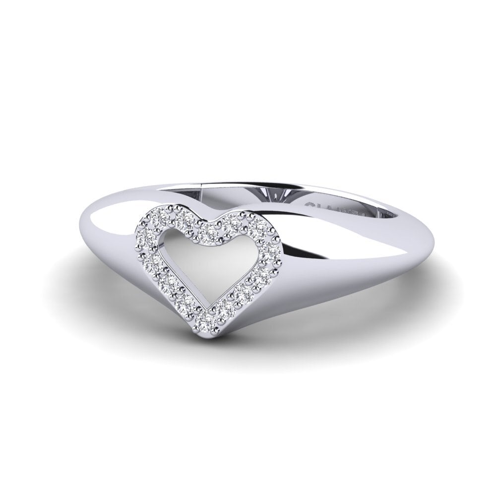 Cynd Buy 0.112 Carat Round cut 18ct White Gold Diamond GLAMIRA Pinky Ring ...