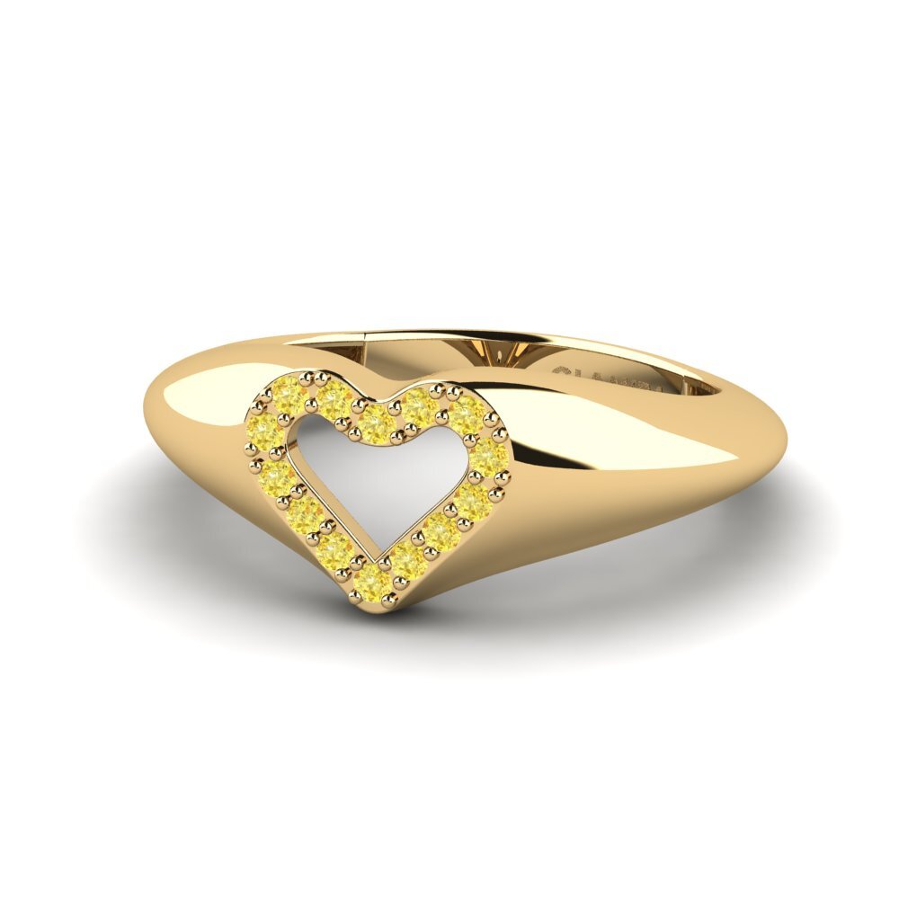 Zafiro amarillo Anillo meñique Cynd