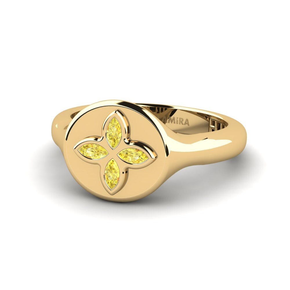 Zafiro amarillo Anillo meñique Cypra