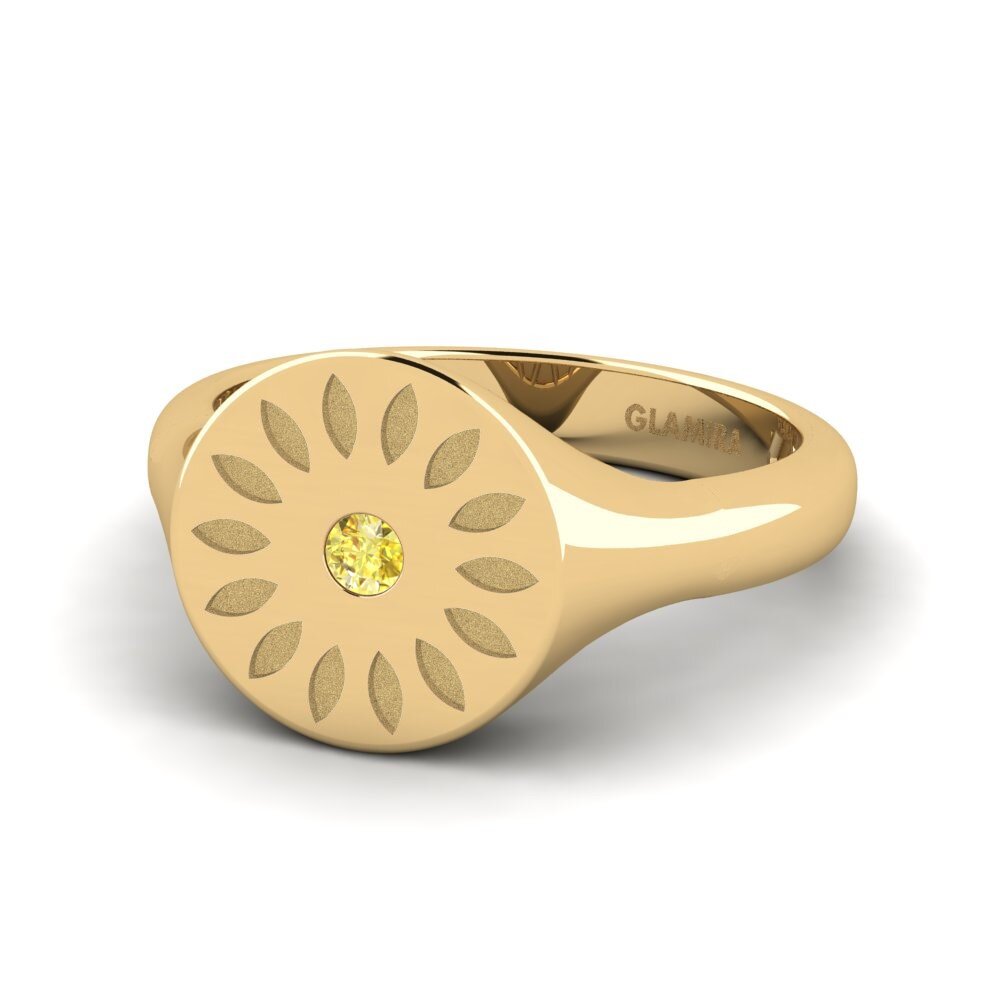 Zafiro amarillo Anillo meñique Dgand