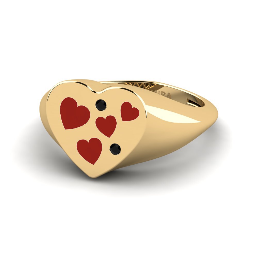 Schwarzer Diamant Pinker Ring Hnin