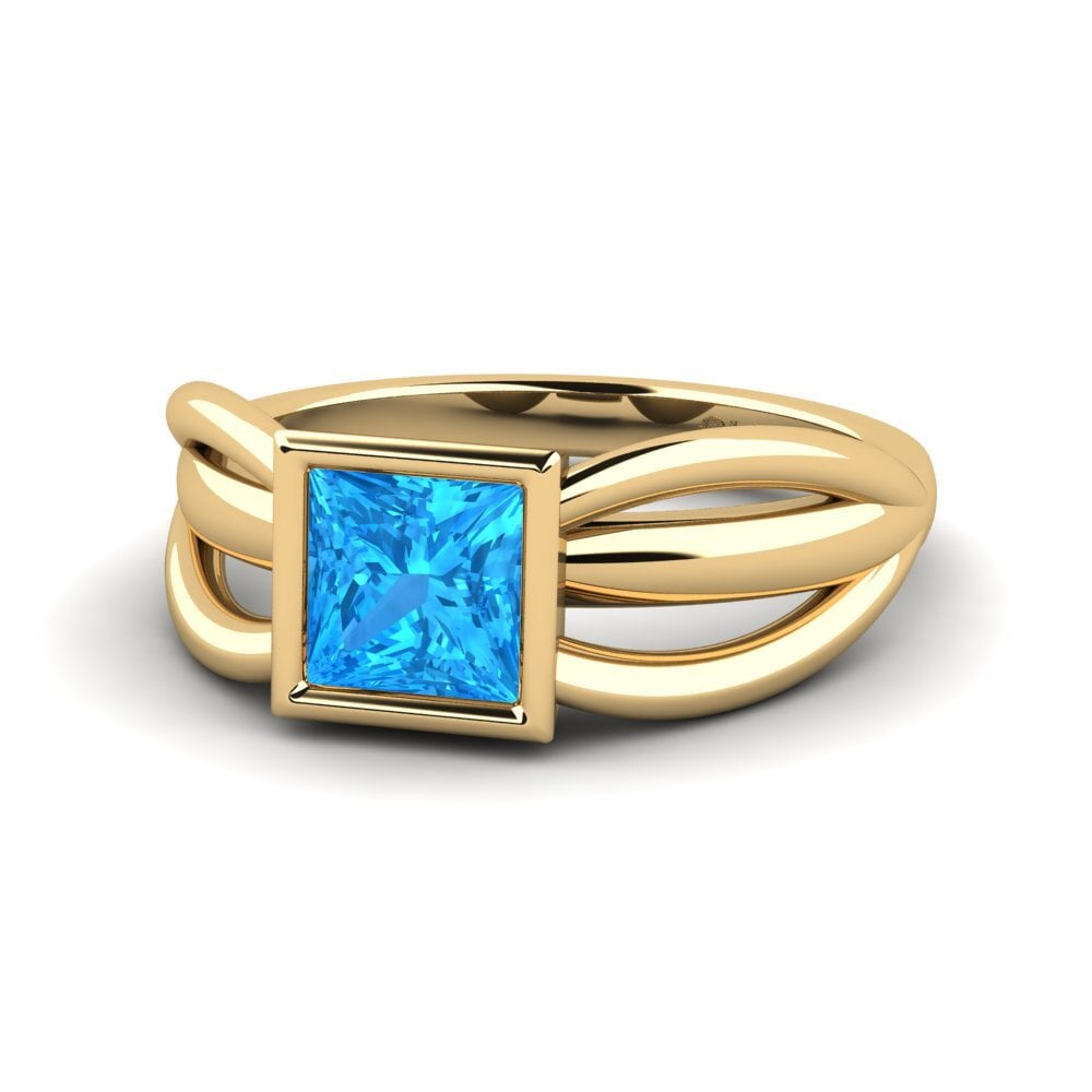 Princesa Topacio azul Anillo meñique Linnige