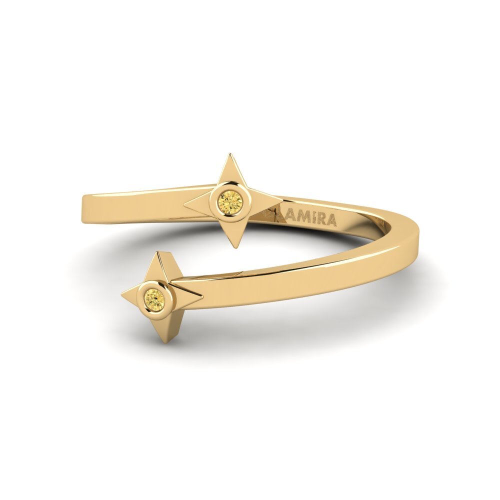 Diamante Amarelo Anéis de Mindinho Lionesi