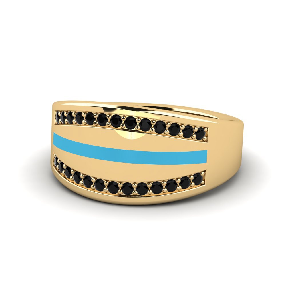 Black Onyx Pinky Ring Loadan