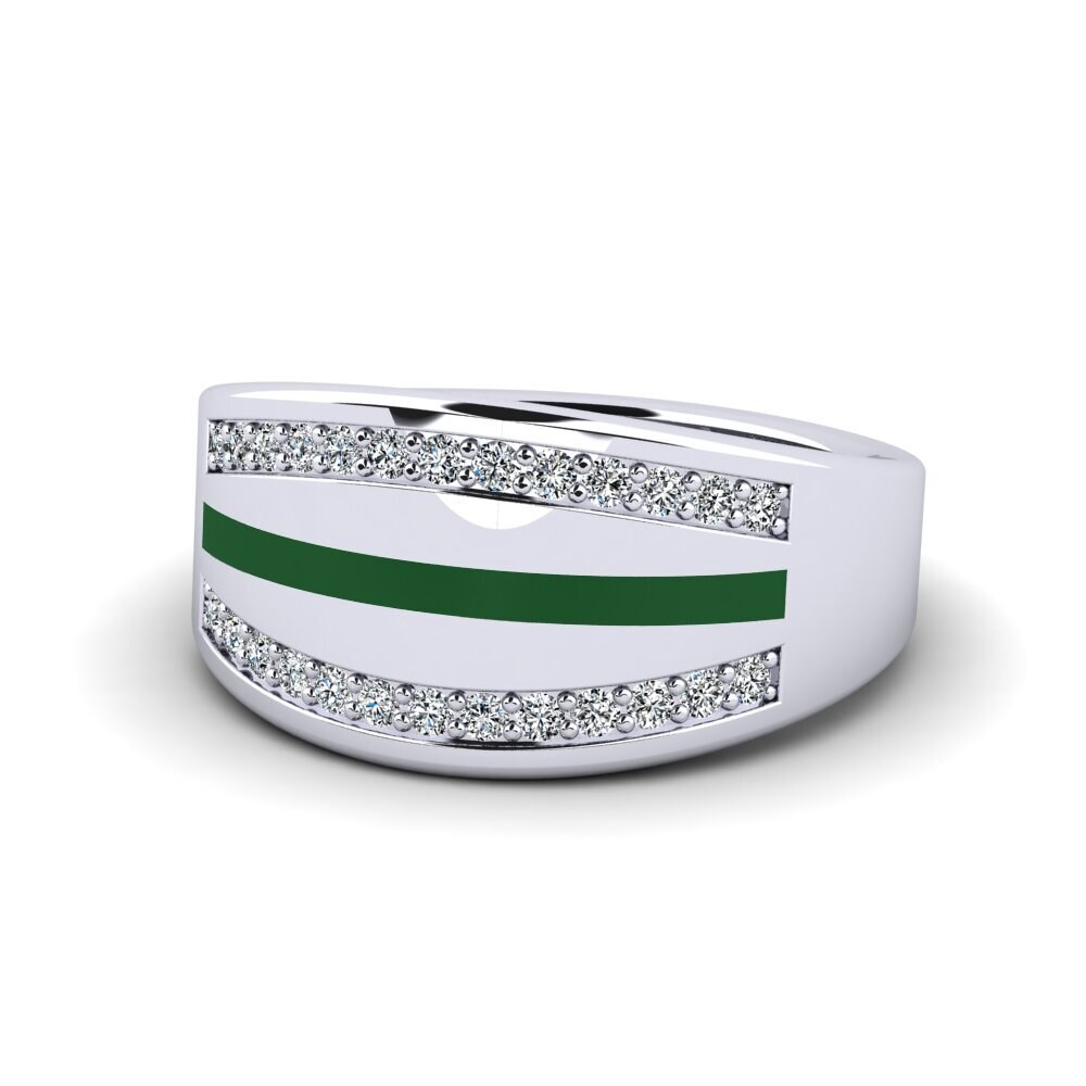 White Silver Pinky Ring Loadan