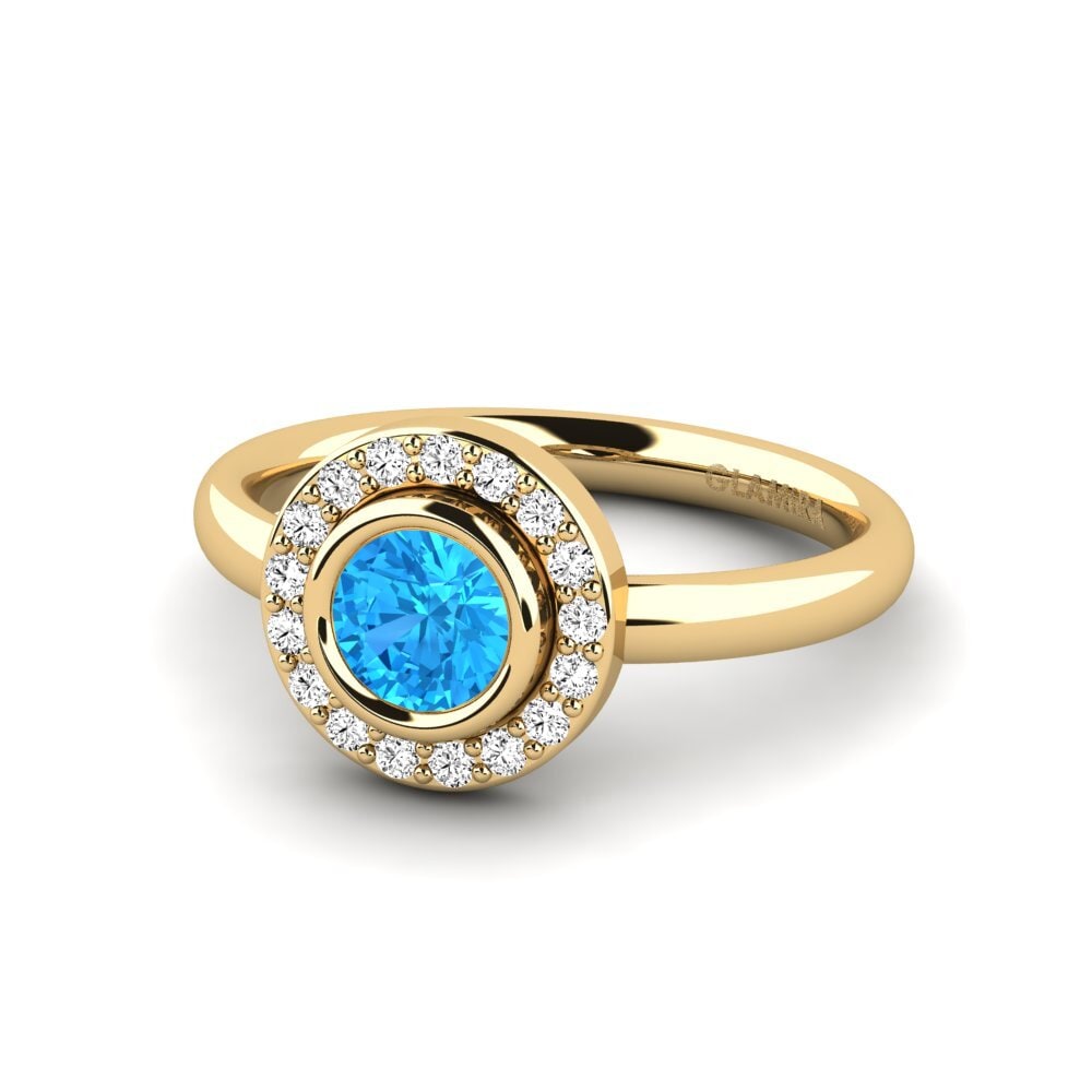 Topaze Bleue Anneau rose Lytho