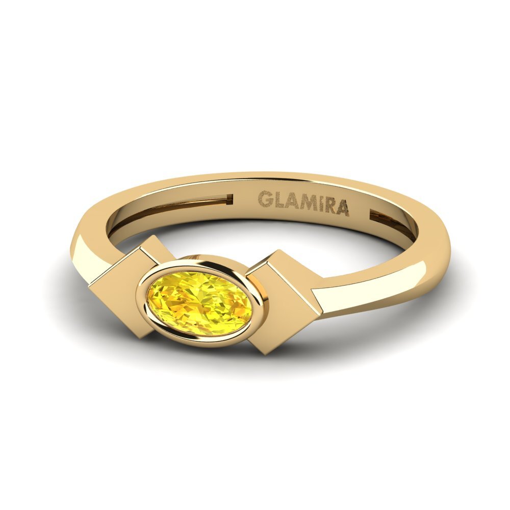Zafiro amarillo Anillo meñique Mathinal