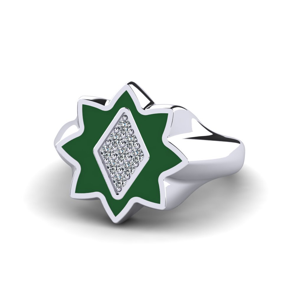 White Silver Pinky Ring Memynni