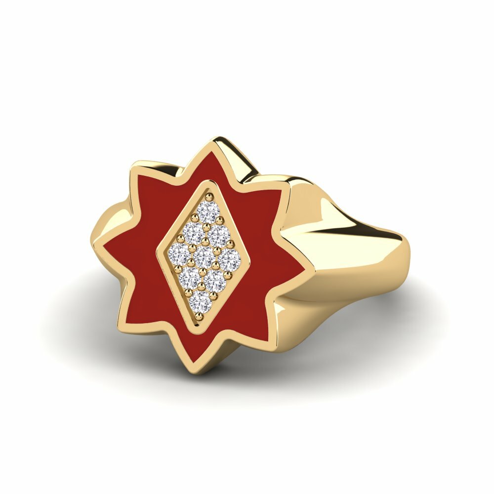Diamant De Synthèse Anneau rose Memynni