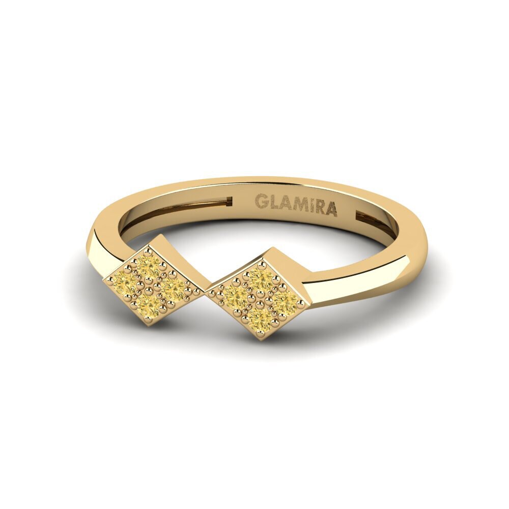 Diamante Amarelo Anéis de Mindinho Moslin
