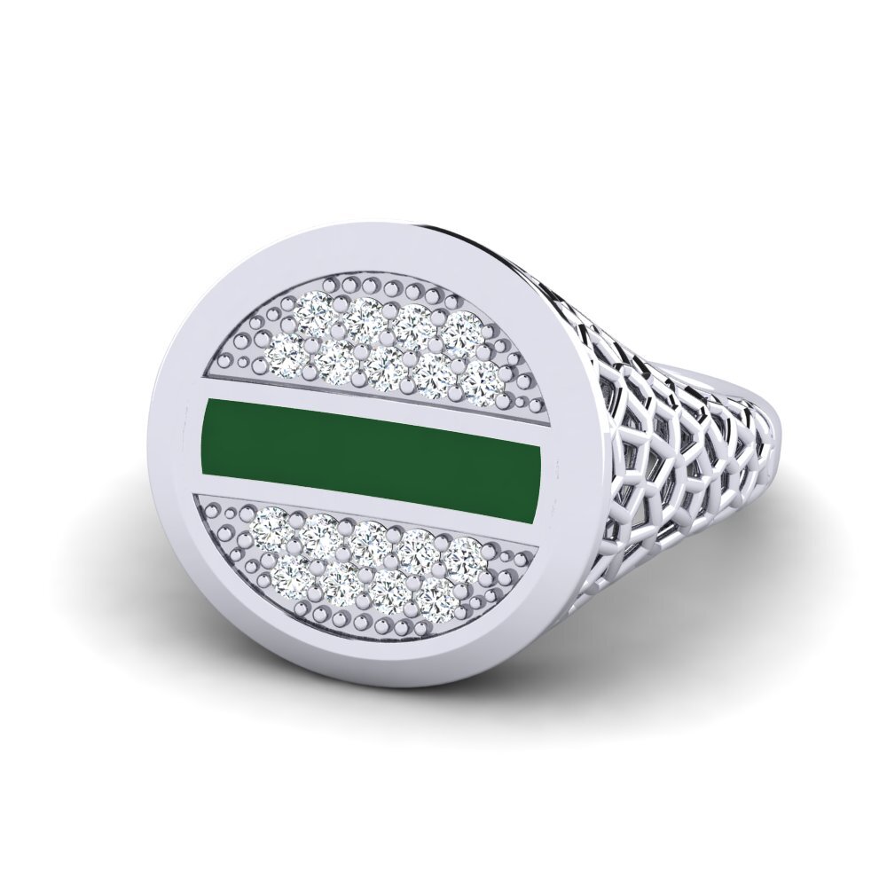 White Silver Pinky Ring Motoldi