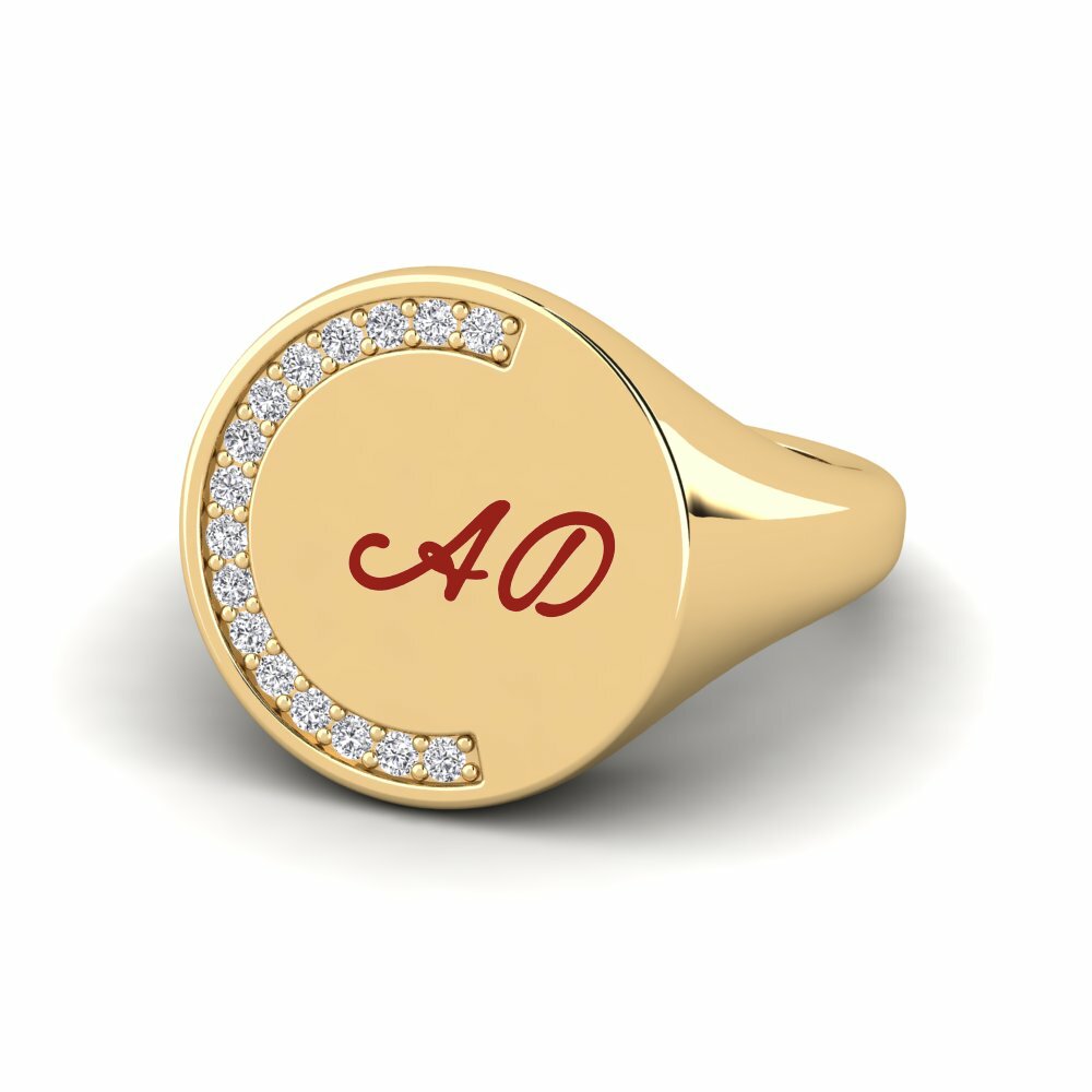 Diamant De Synthèse Anneau rose Orom