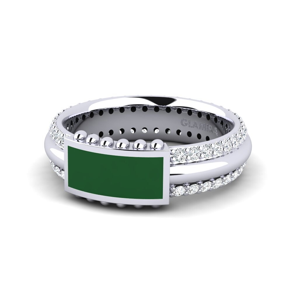 White Silver Pinky Ring Prinseld