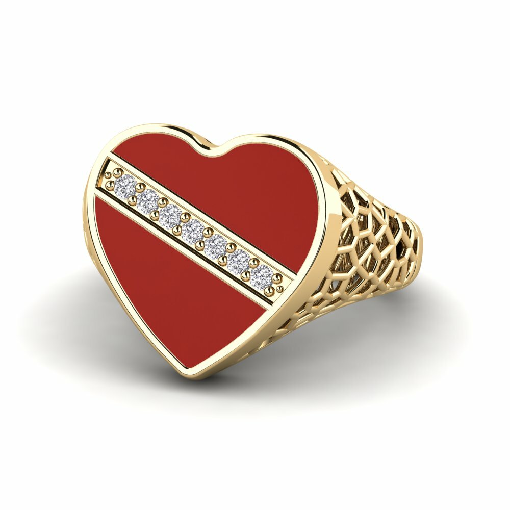 Diamant De Synthèse Anneau rose Recges