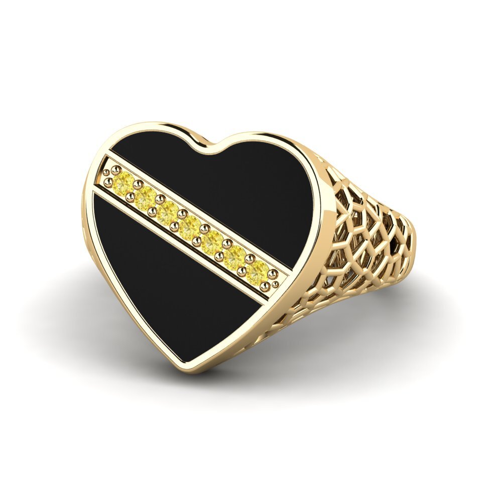 Zafiro amarillo Anillo meñique Recges