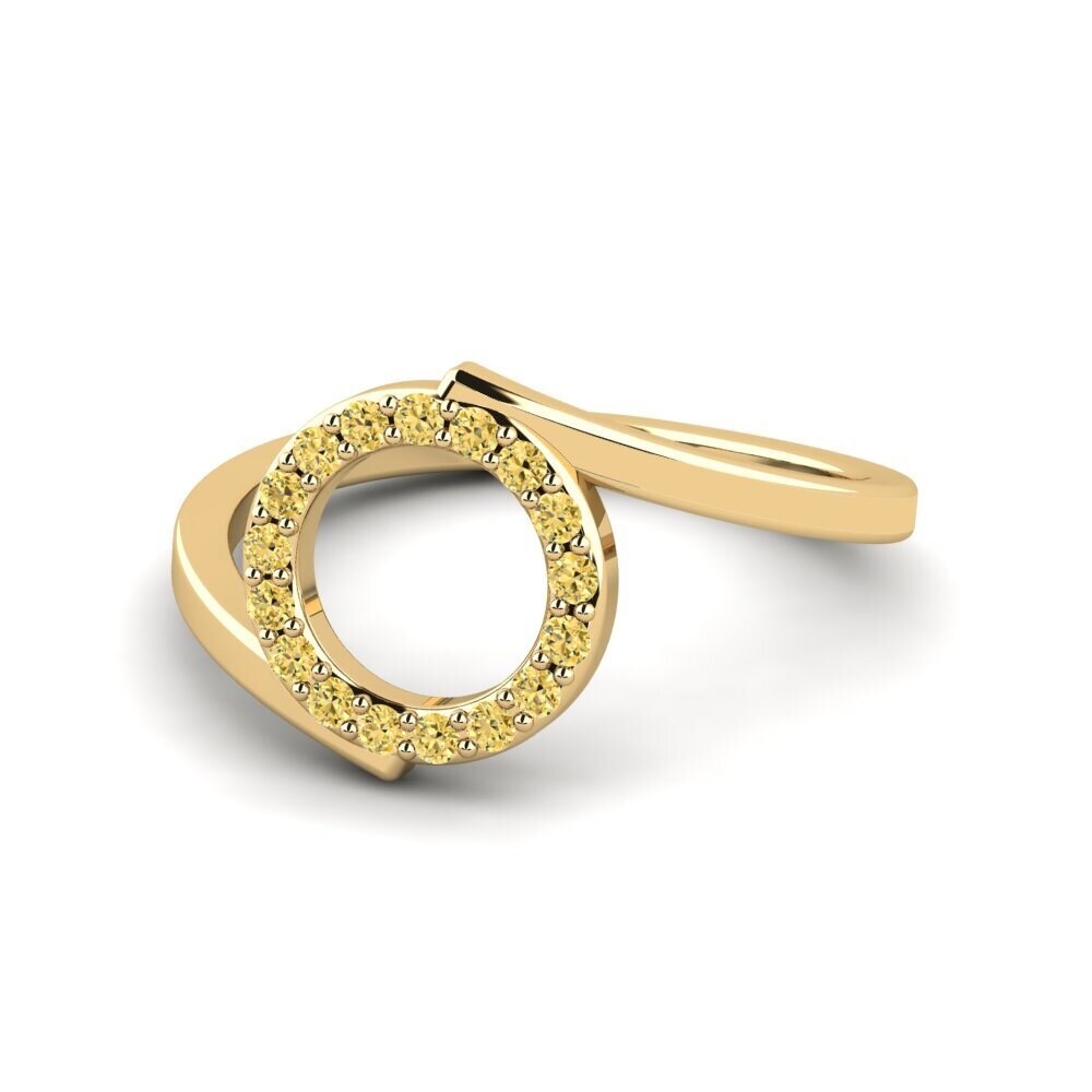 Diamante Amarelo Anéis de Mindinho Sces
