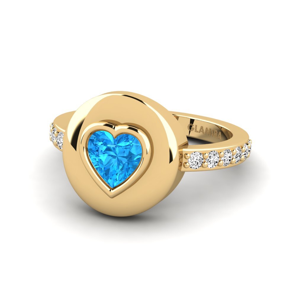 Topaze Bleue Anneau rose Trakel