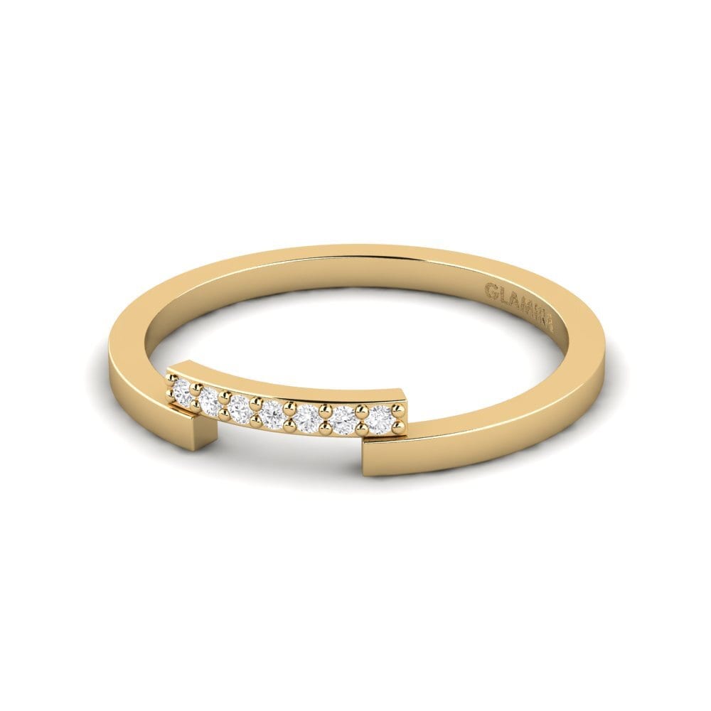 White sapphire Stackable Ring Artemis