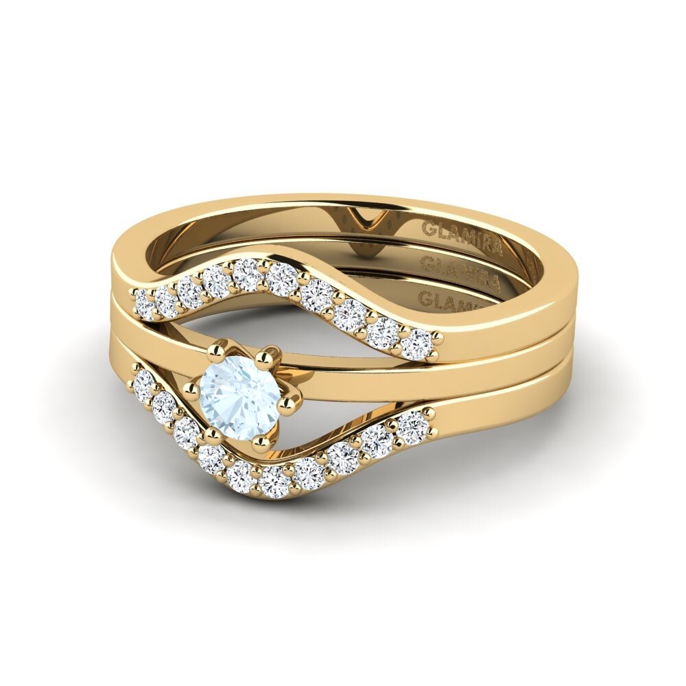 Aquamarine Stackable Ring Doldun - SET