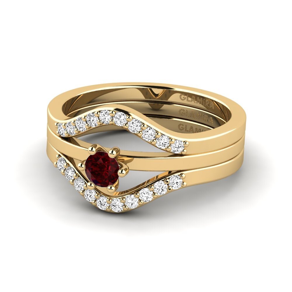 Granate Anillo apilable Doldun - SET