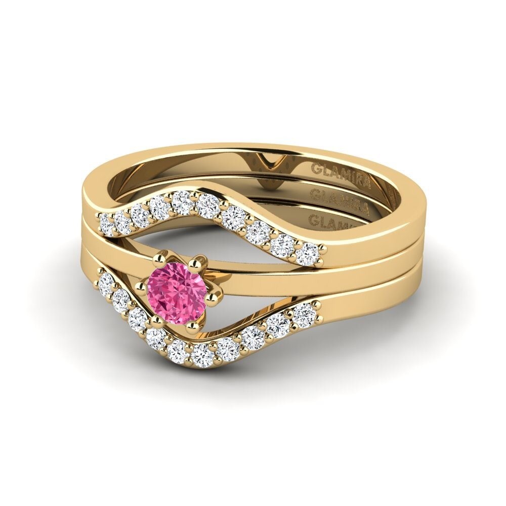Pink Tourmaline Stackable Ring Doldun - SET