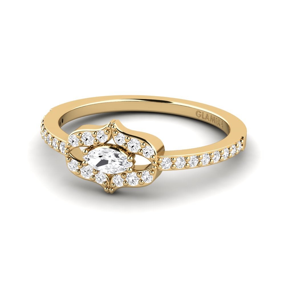 White sapphire Stackable Ring Flora Digna