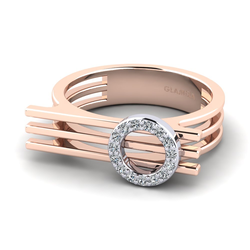 9k Oro Rosa & Blanco Anillo Bongend