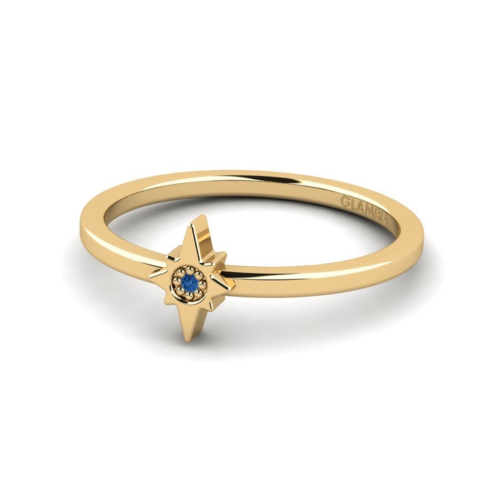 Zircônia azul escuro Anel Dimitrixa