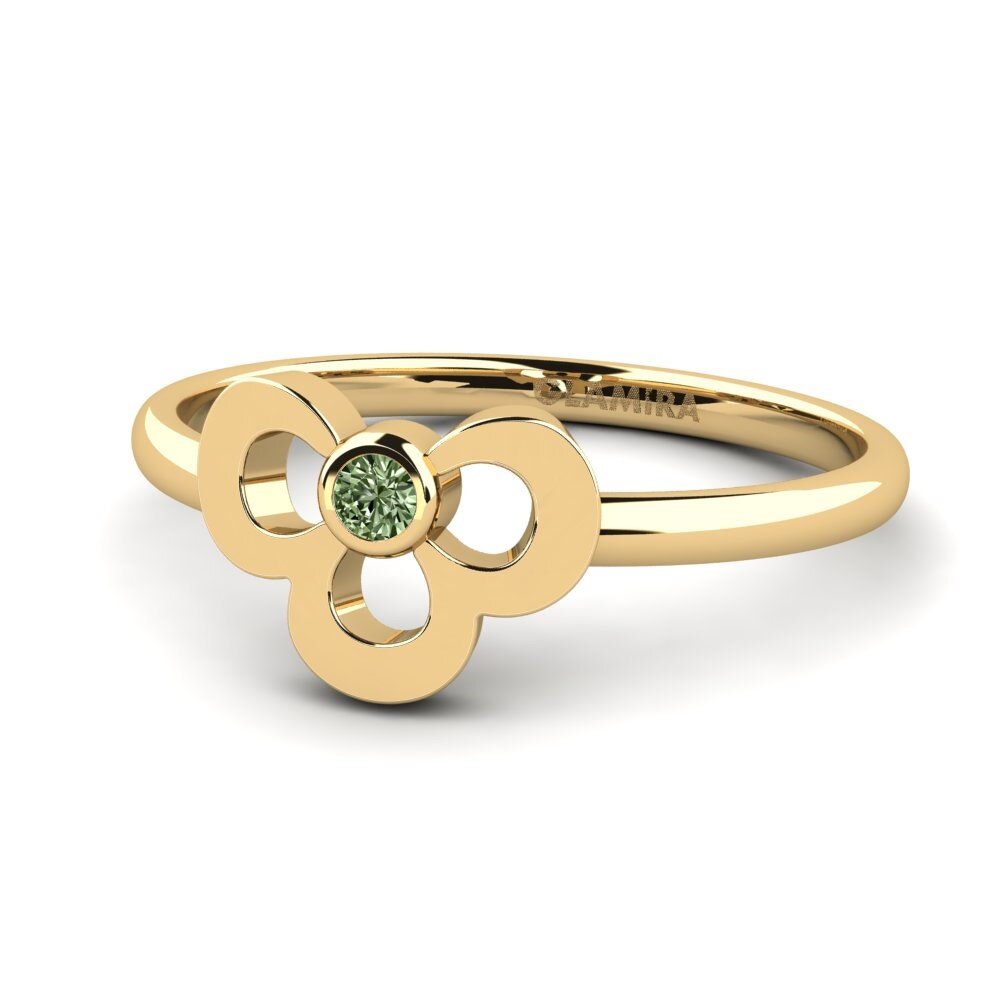 Diamante Verde Anillo Elveno