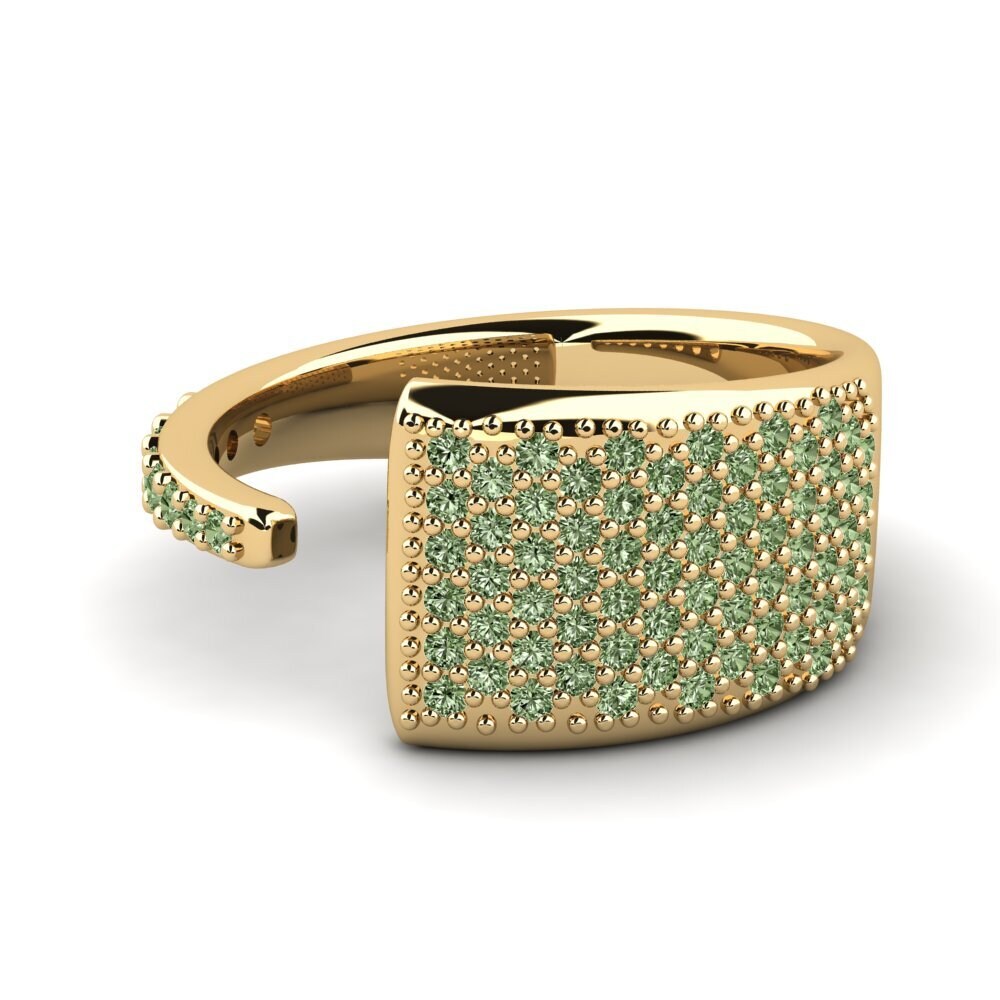 Diamante Verde Anel Enoac