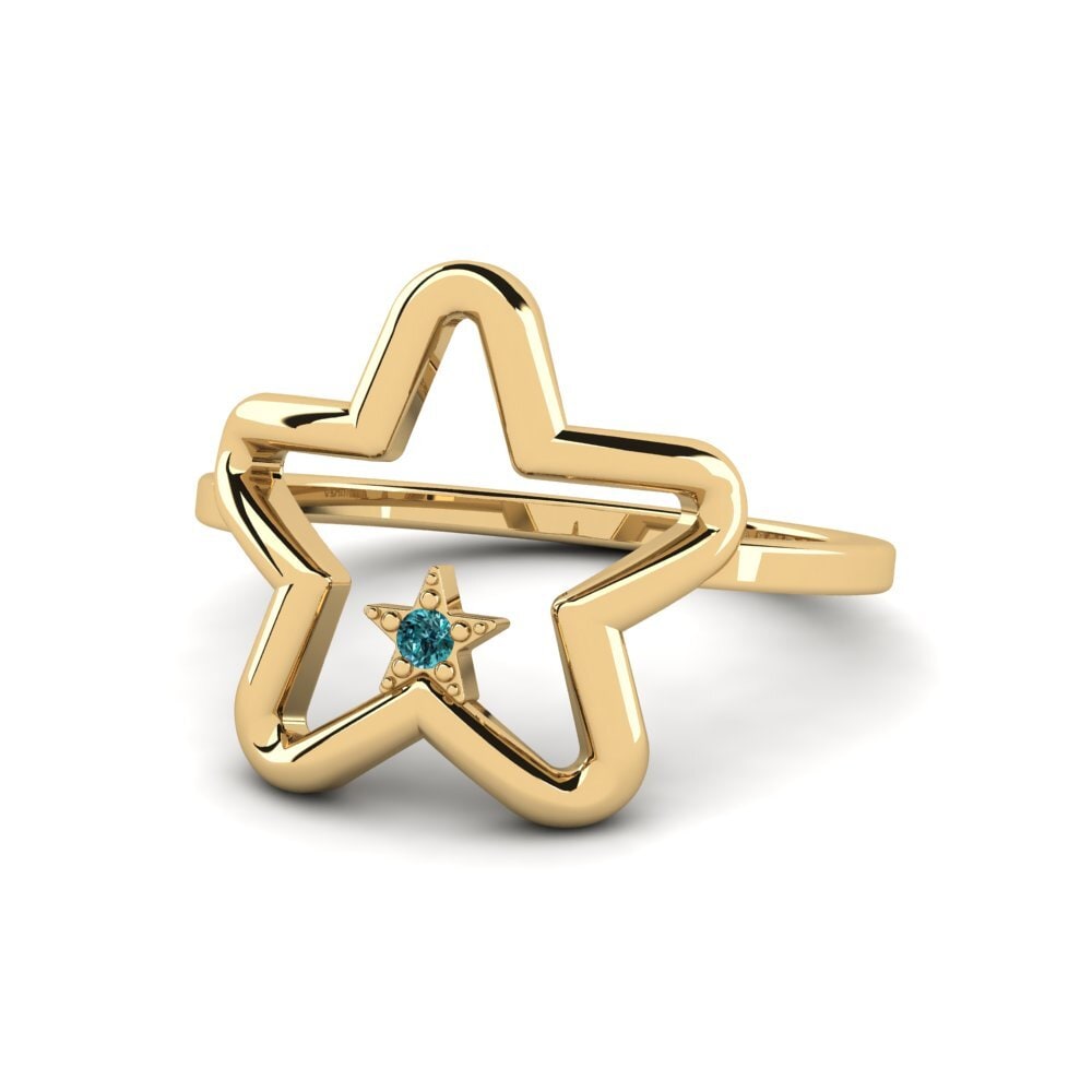 Diamante Azul Anel Unfere
