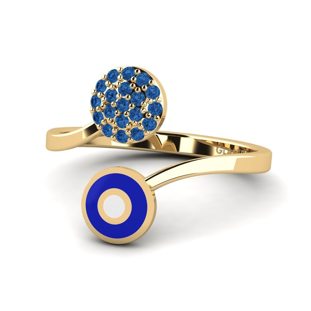 Dunkelblauer Zirkonia Ring Wandyan