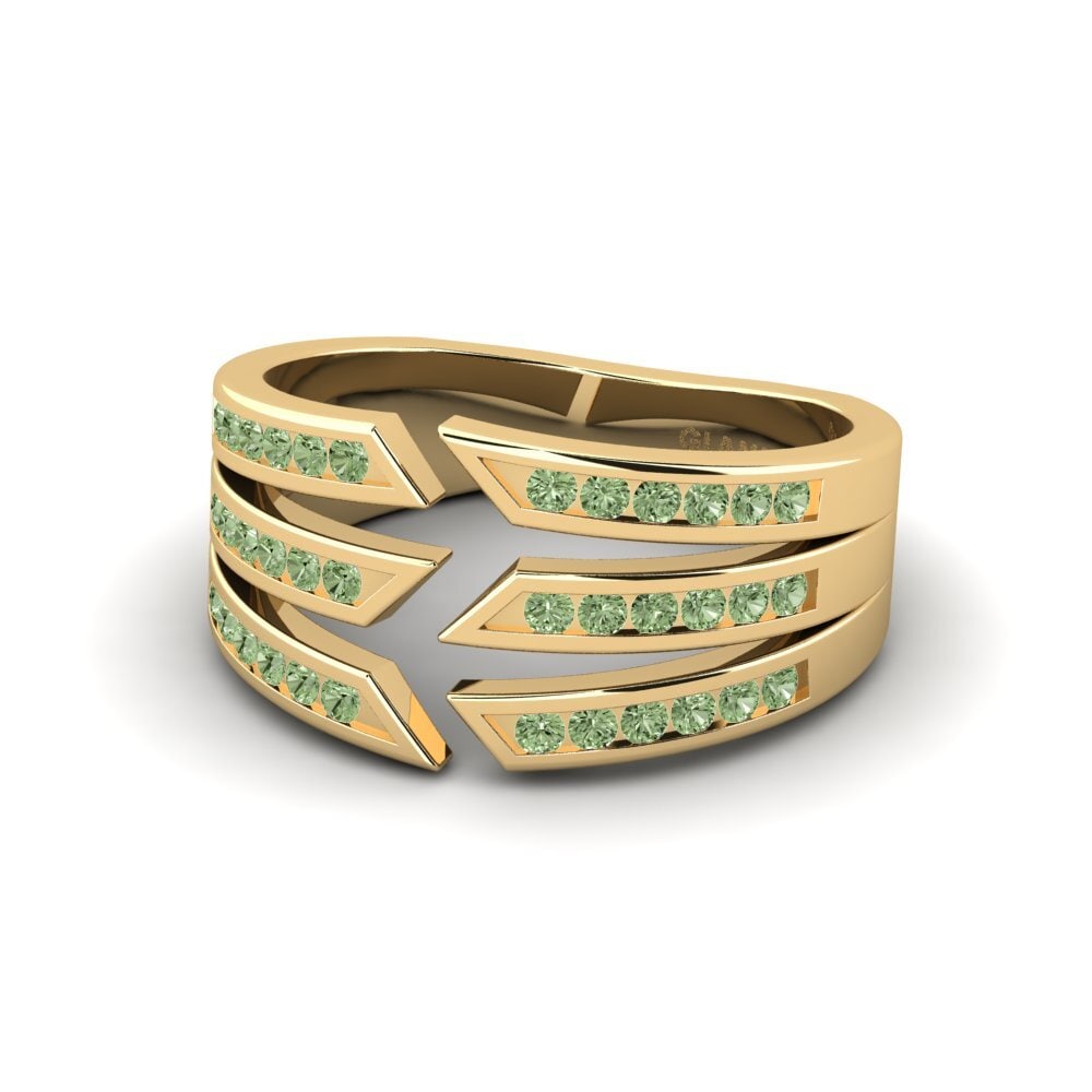 Diamante Verde Anel Ynced