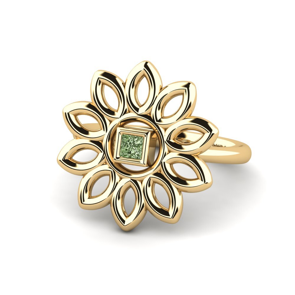 Diamante Verde Anillo Zucit