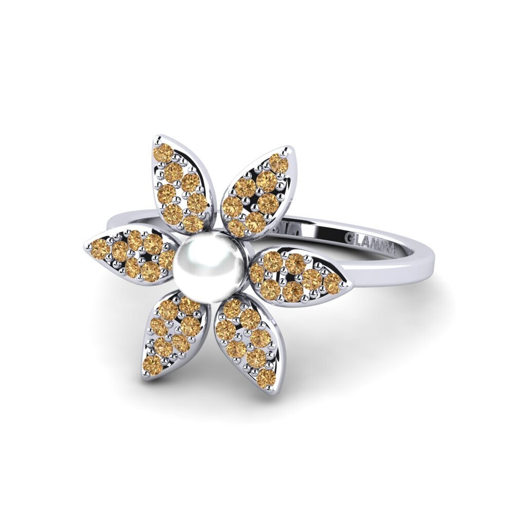 950 Platinum Brown Diamond Ring Lingr