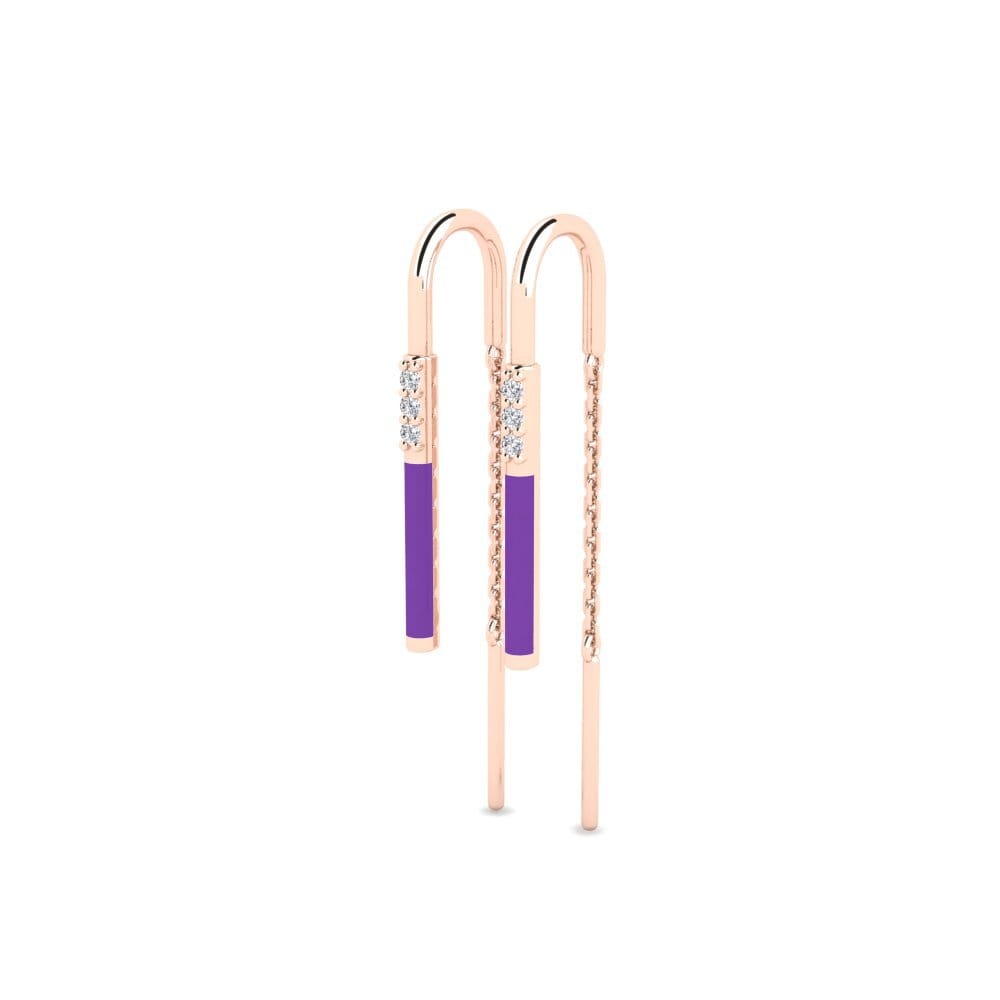 14k Oro Rosa Pendiente de mujer Agriomandra
