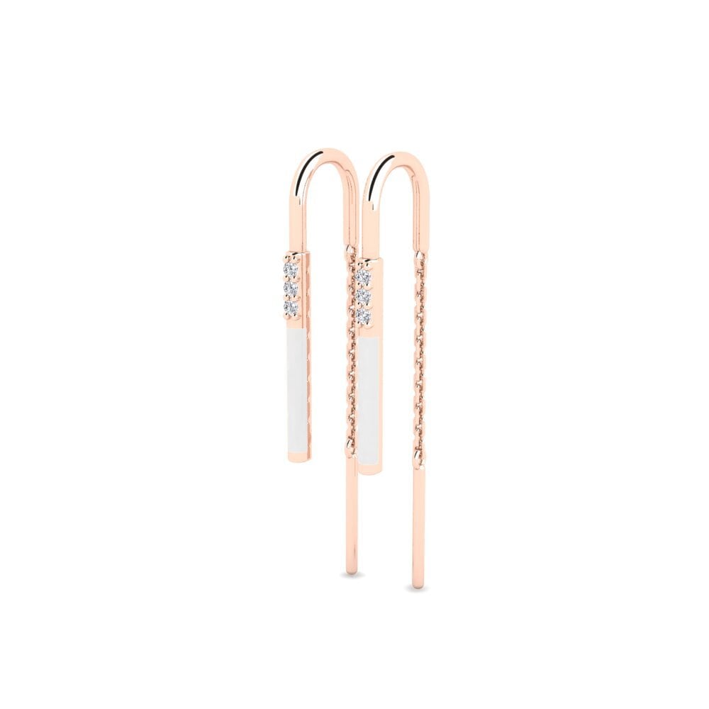 14k Oro Rosa Pendiente de mujer Agriomandra