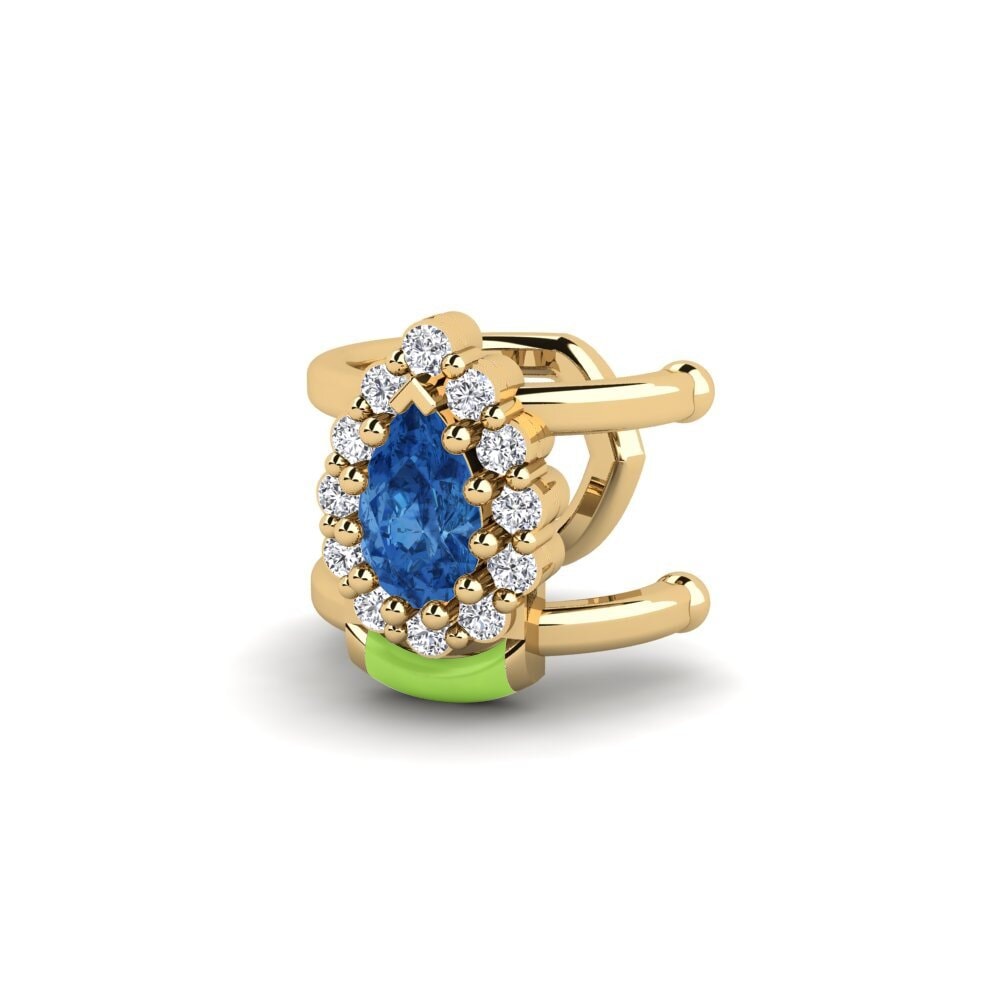 Zircone Bleu Foncé Boucle d'oreille femme Andover