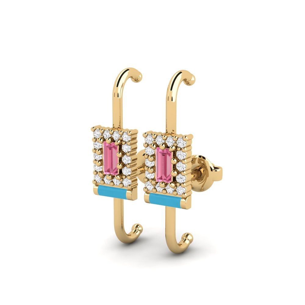 Safira Rosa Brincos Feminino Ashford