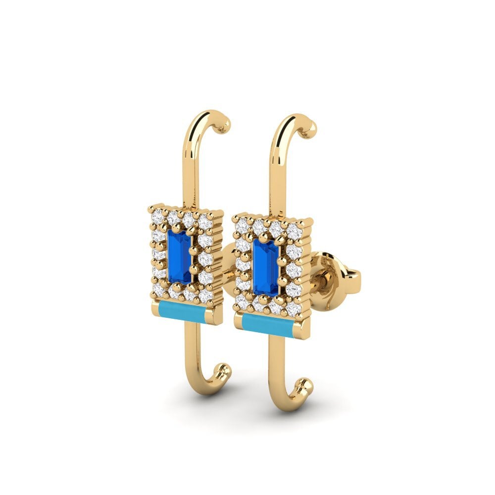 sapphire-zirconia ต่างหู Ashford