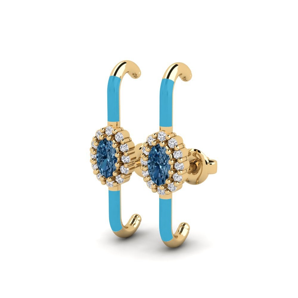 Diamante Azul Pendiente de mujer Bozrah