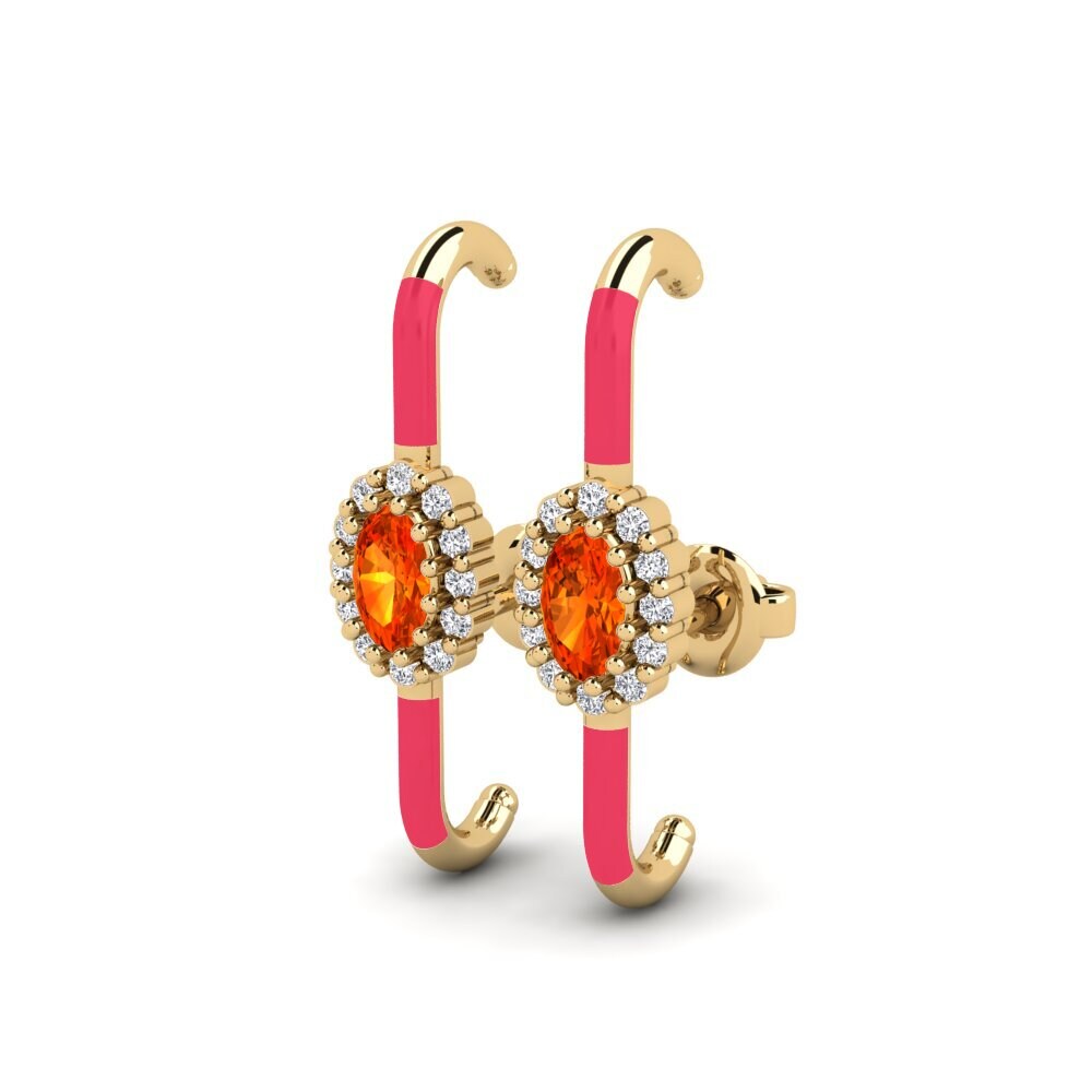 Orange Sapphire Women's Earring Bozrah
