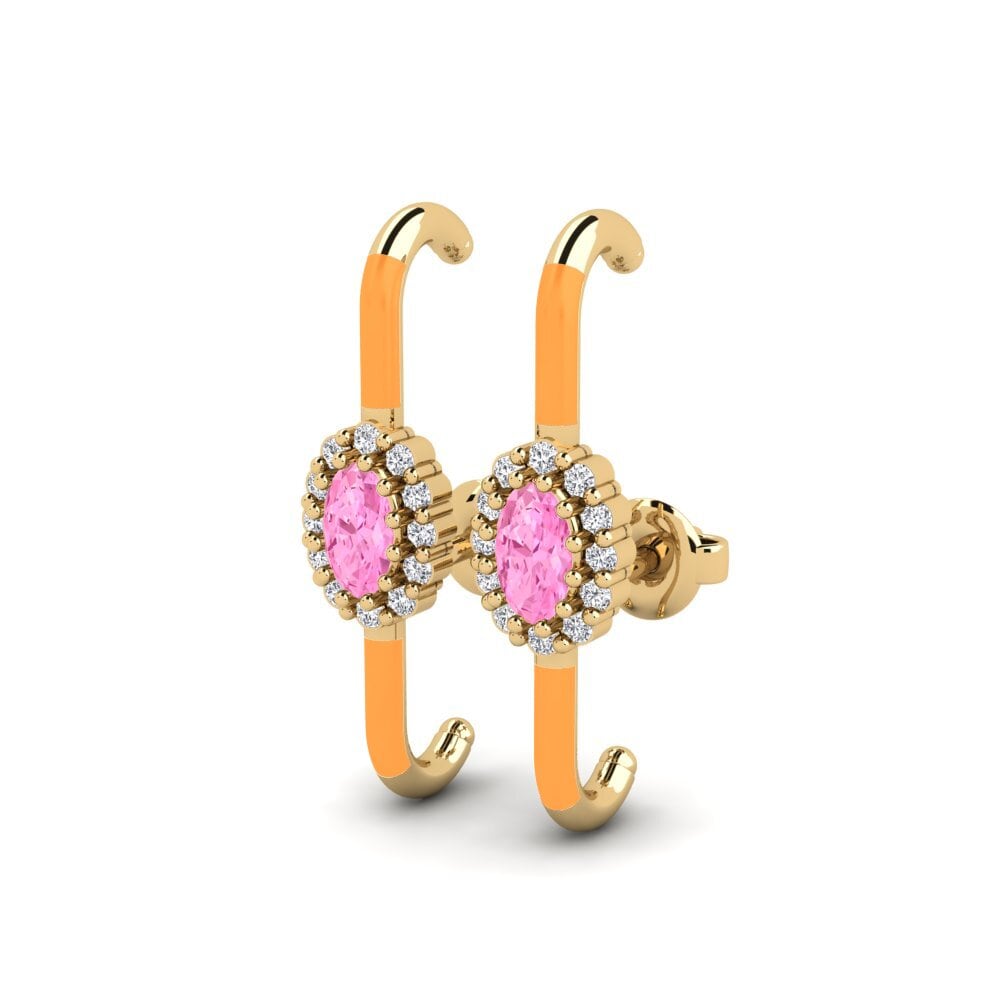 Safira Rosa Brincos Feminino Bozrah