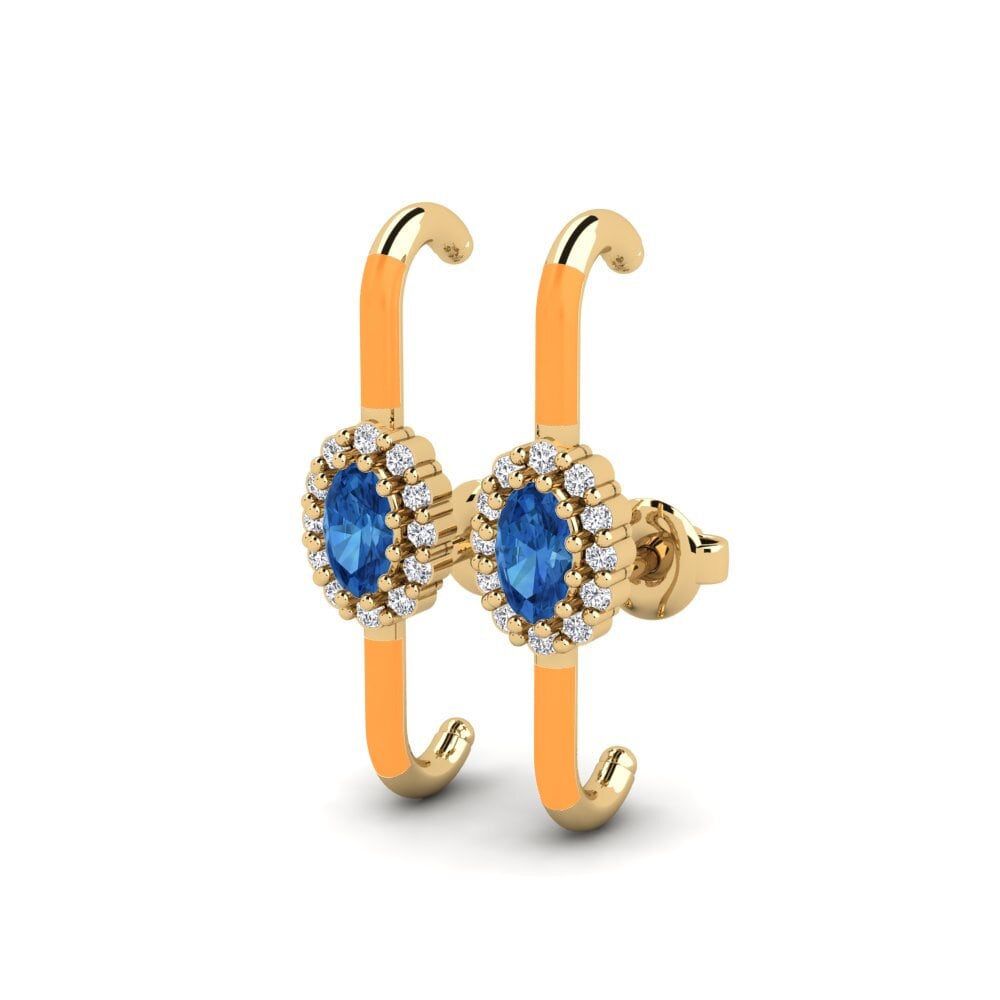 sapphire-zirconia ต่างหู Bozrah