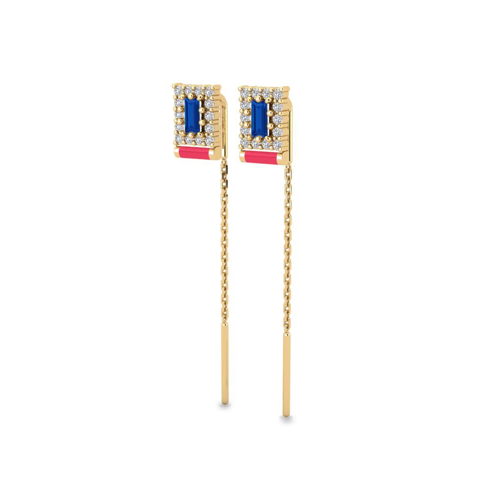 Zircone Bleu Foncé Boucle d'oreille femme Bristol
