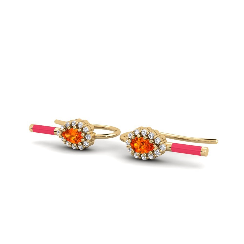 Orange Sapphire Women's Earring Canterbury