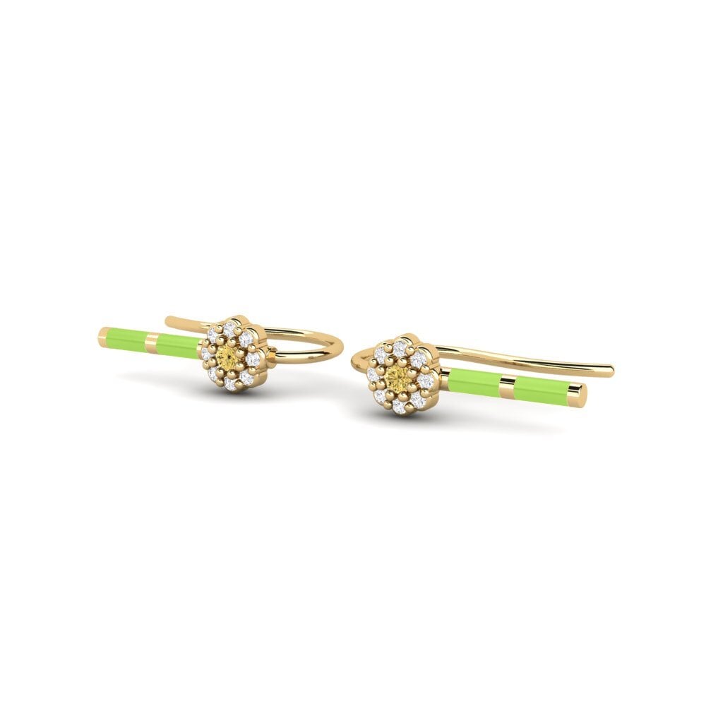 Diamante Amarillo Pendiente de mujer Canton