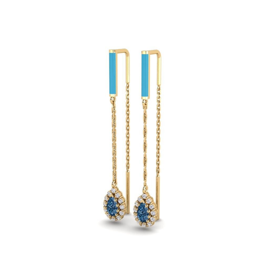 Diamante Azul Pendiente de mujer Cheshire