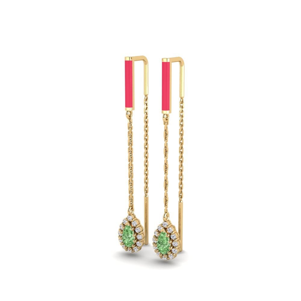 Diamante Verde Pendiente de mujer Cheshire