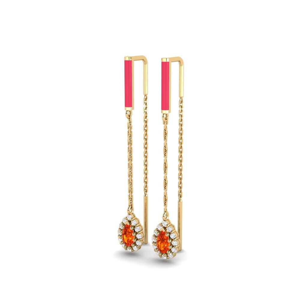 Orange Sapphire Women's Earring Cheshire